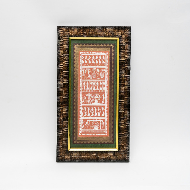 Handmade Multicolor Framed Saura Painting