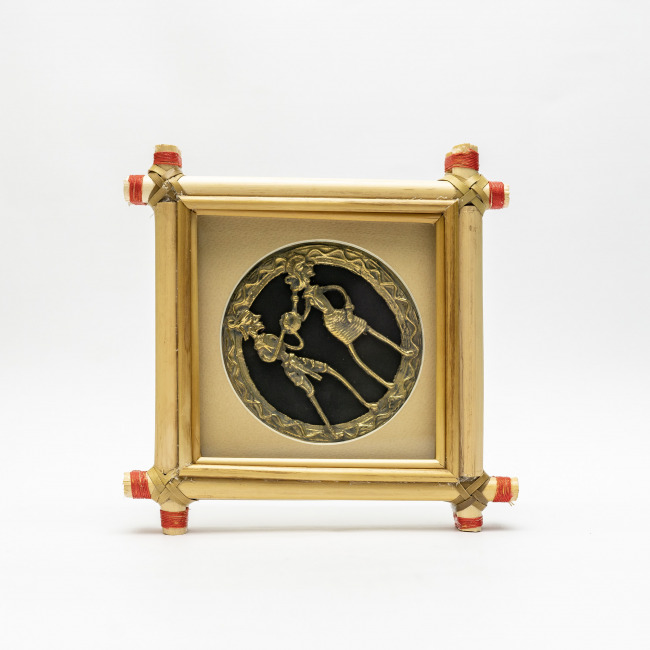 Handmade Multicolor Framed Saura Painting