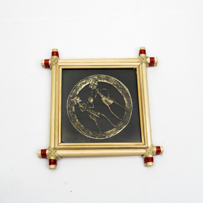Handmade Multicolor Framed Saura Painting