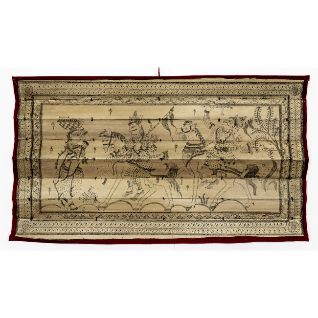 Handmade Multicolor Palm Leaf Saura Painting