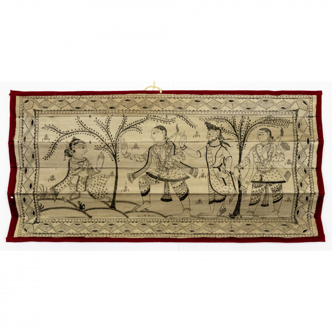 Handmade Multicolor Palm Leaf Saura Painting