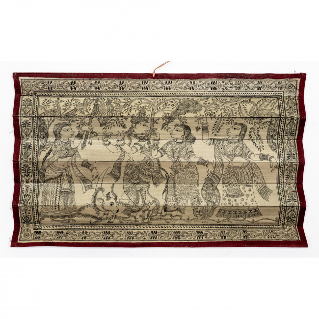 Handmade Multicolor Palm Leaf Saura Painting