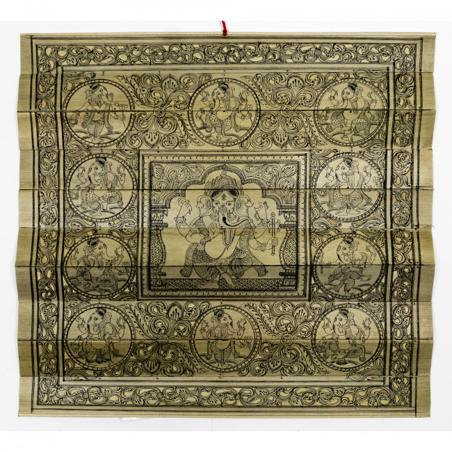 Handmade Multicolor Palm Leaf Saura Painting