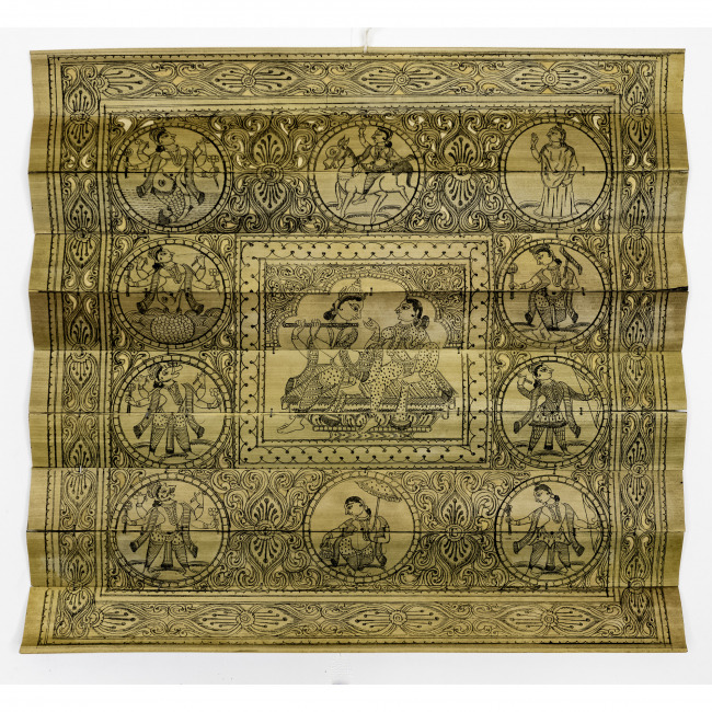 Handmade Multicolor Palm Leaf Saura Painting