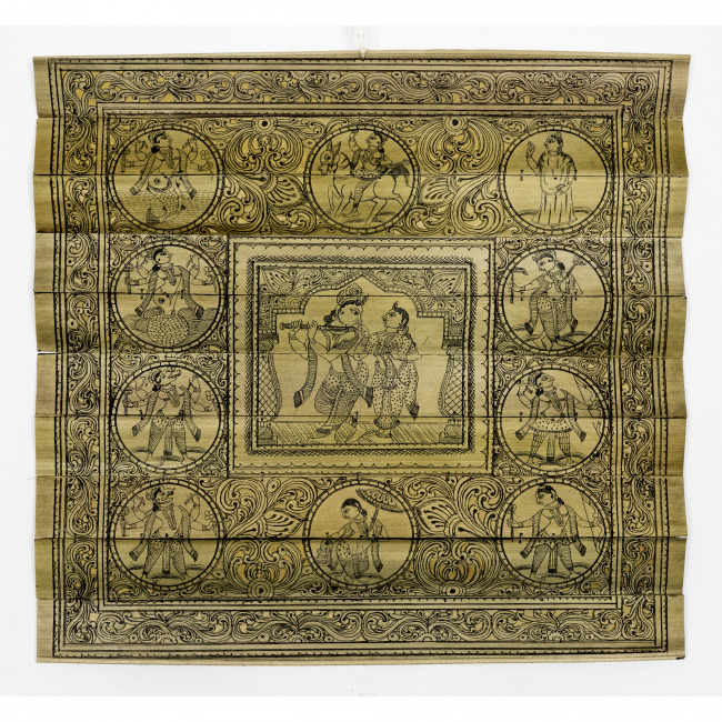 Handmade Multicolor Palm Leaf Saura Painting