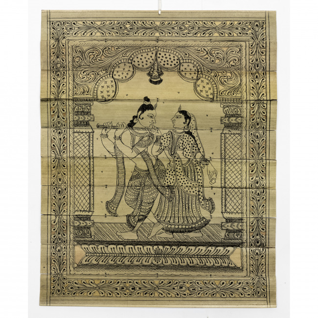 Handmade Multicolor Palm Leaf Saura Painting