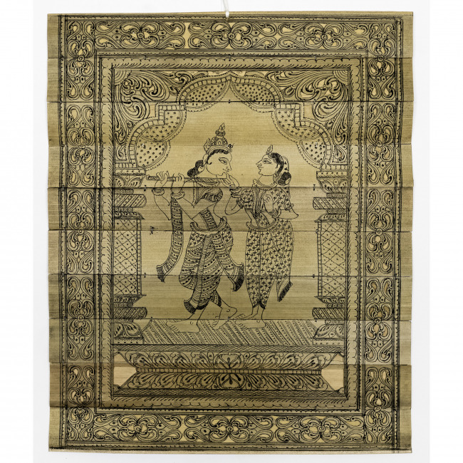 Handmade Multicolor Palm Leaf Saura Painting