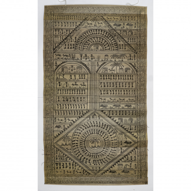 Handmade Multicolor Palm Leaf Saura Painting