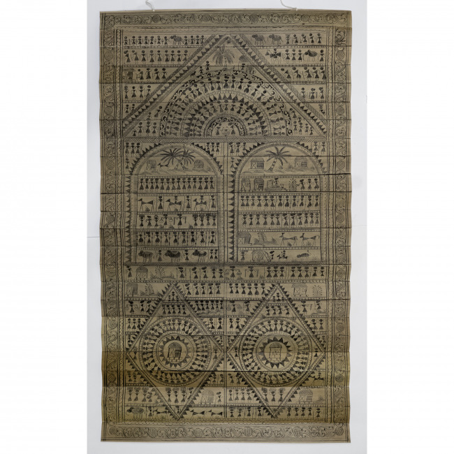 Handmade Multicolor Palm Leaf Saura Painting