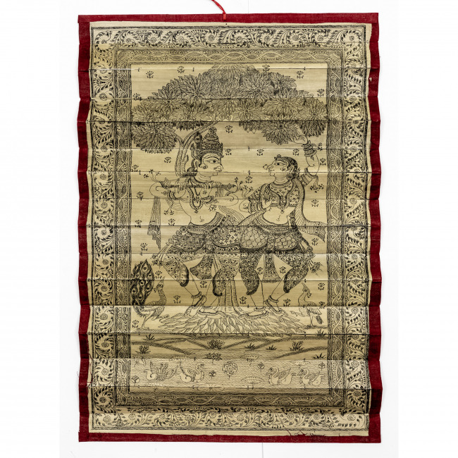 Handmade Multicolor Palm Leaf Saura Painting