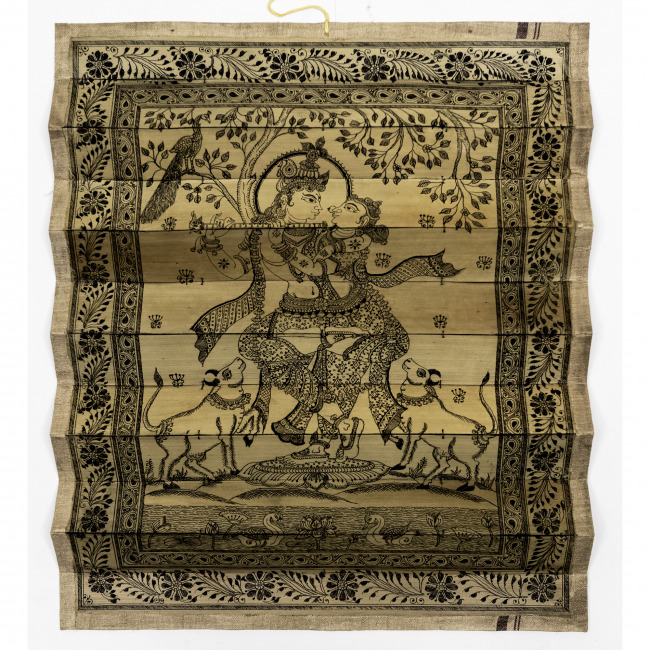 Handmade Multicolor Palm Leaf Saura Painting