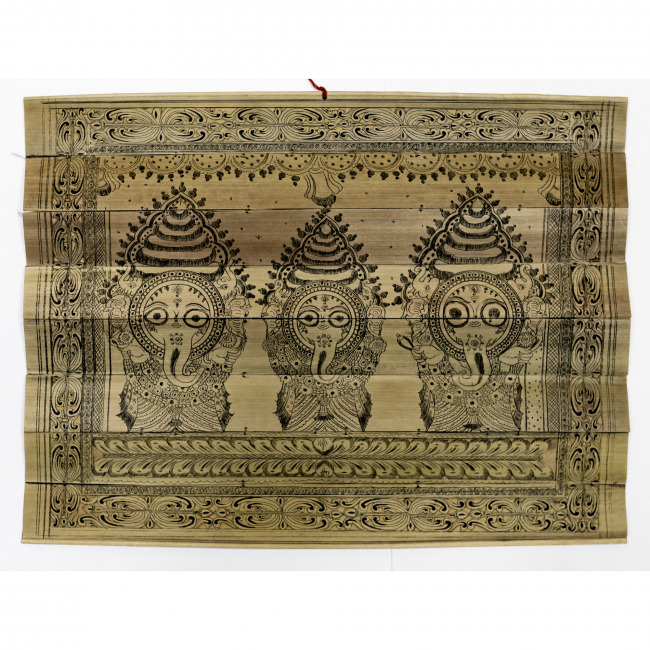 Handmade Multicolor Palm Leaf Saura Painting