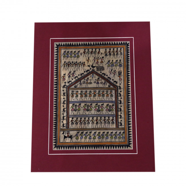 Handmade Multicolor Saura Painting