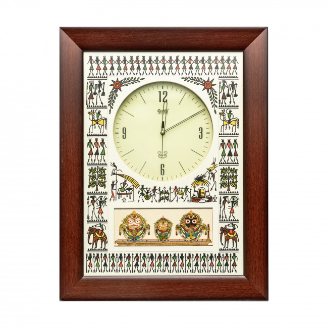 Handmade Multicolor Saura Painting Wall Clock