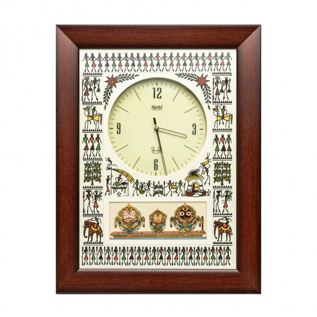 Handmade Multicolor Saura Painting Wall Clock