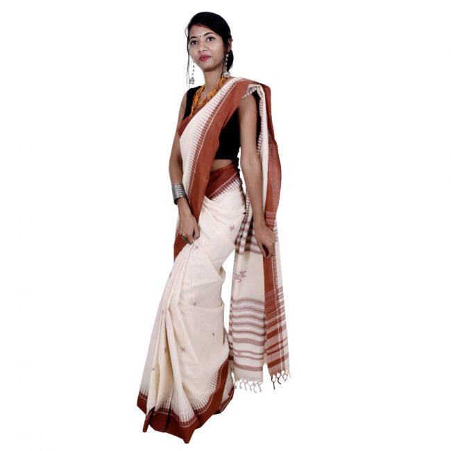 Aal Dyed hand woven Cotton Saree