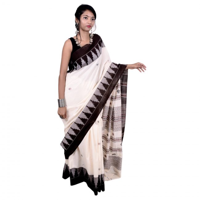 Aal Dyed hand woven Cotton Saree