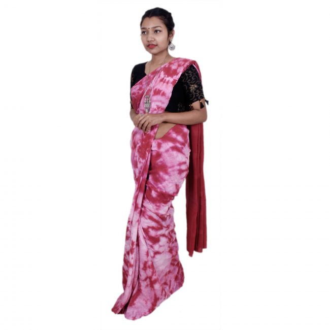 Tie-Dyed Cotton Net Sari