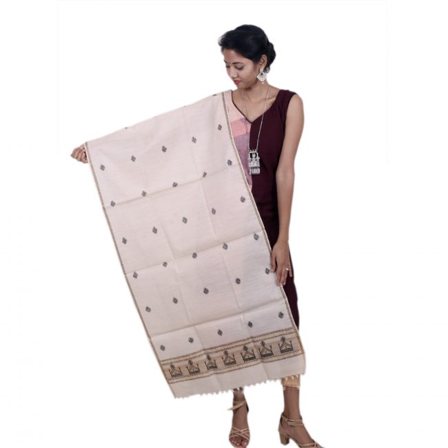 Handwoven Godna Art Slik Duppatta