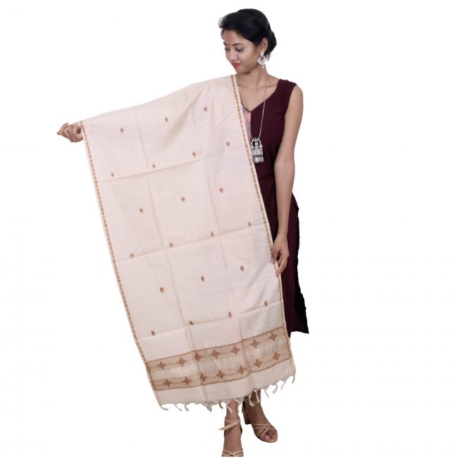 Handwoven Godna Art Slik Duppatta