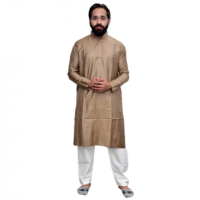 Handmade Brown Kosa Kurta