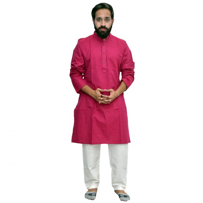 Handmade Gents Pink Kurta
