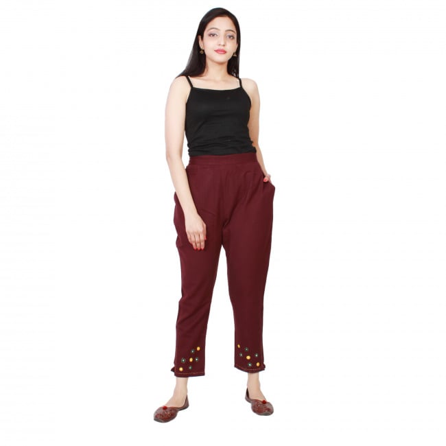 Hand Embroidered Ladies Narrow Pants