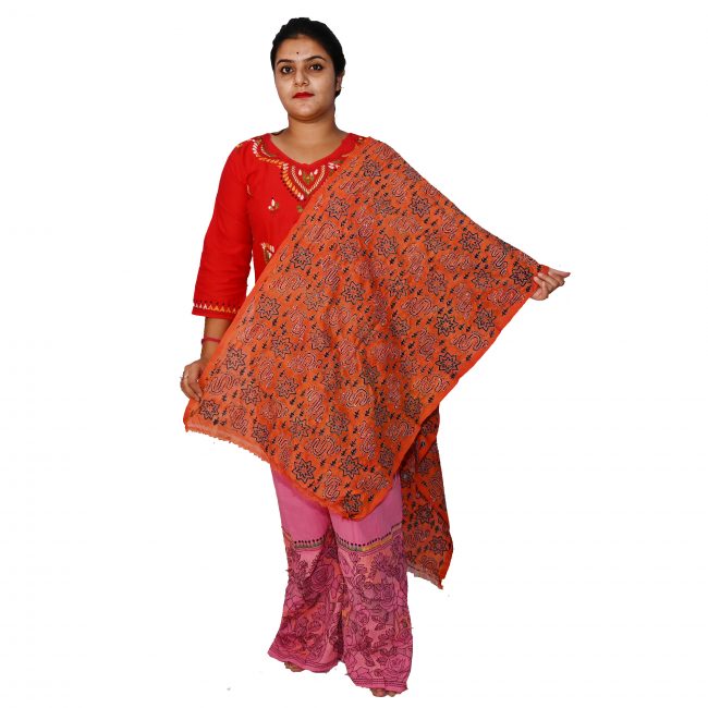 Handwoven Kantha Work Stole