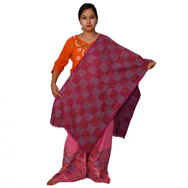 Handwoven Kantha Work Stole