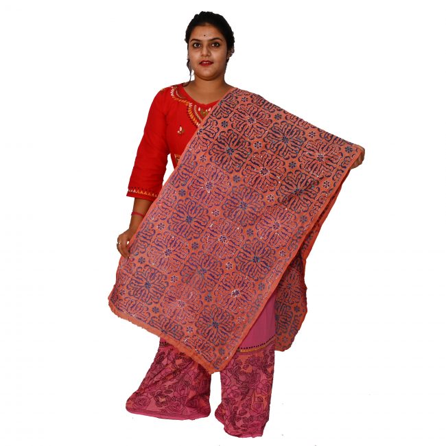 Handwoven Kantha Work Stole