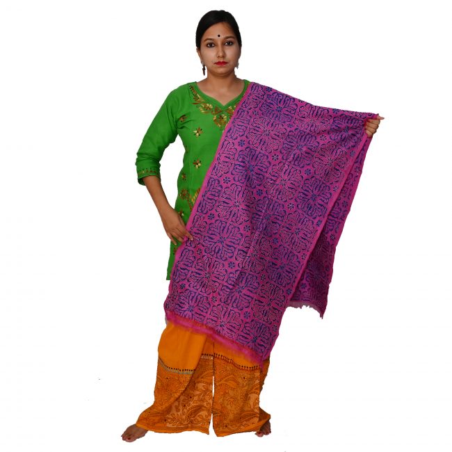 Handwoven Kantha Work Stole