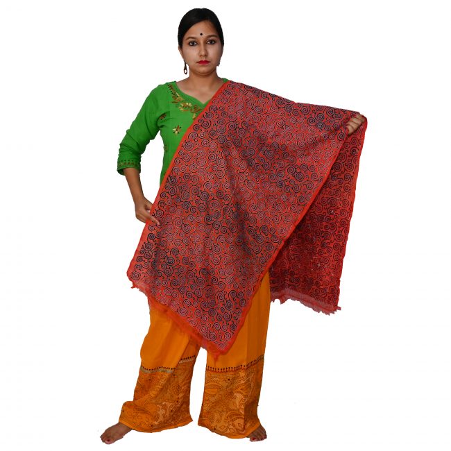 Handwoven Kantha Work Stole