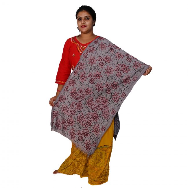 Handwoven Kantha Work Stole