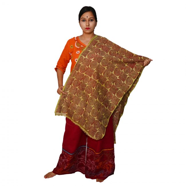 Handwoven Kantha Work Stole