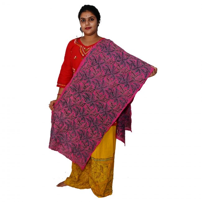 Handwoven Kantha Work Stole
