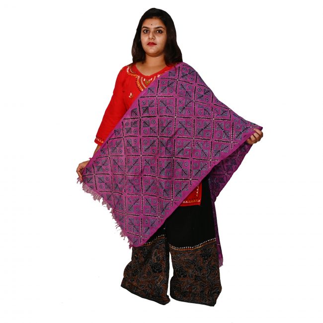 Handwoven Kantha Work Stole