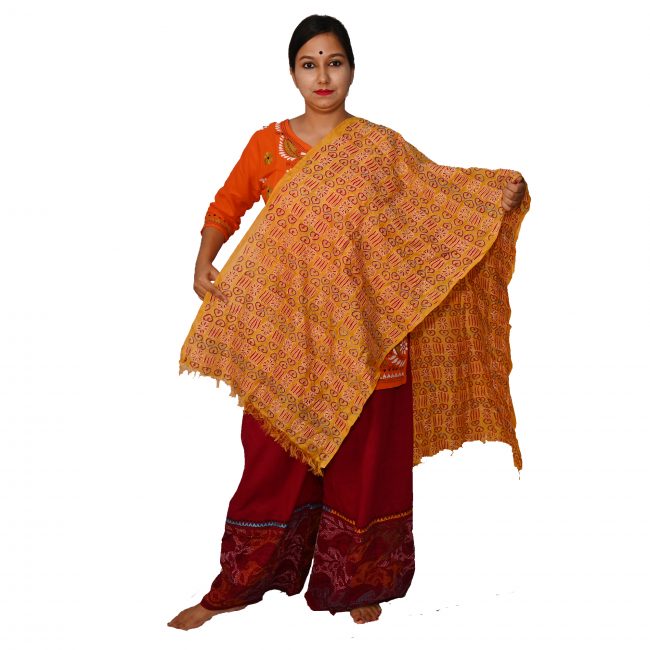 Handwoven Kantha Work Stole