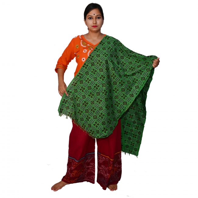 Handwoven Kantha Work Stole