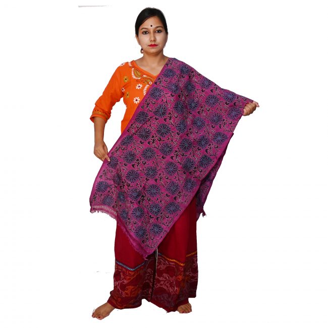 Handwoven Kantha Work Stole