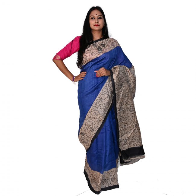 Tussar Hand Paint Saree