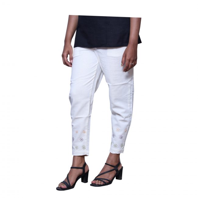 Handwoven Ladies Pant (White)