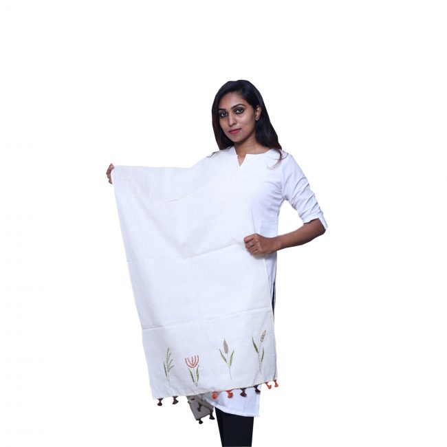 Handembroided Cream Stole