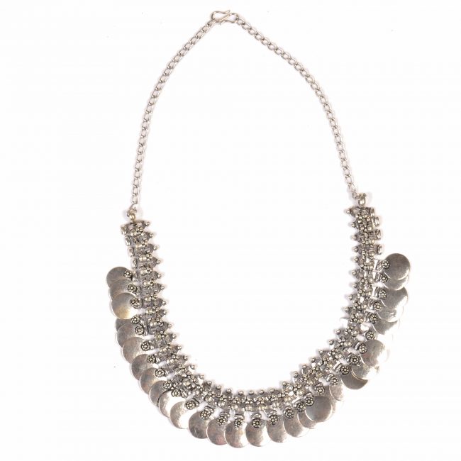 Handcrafted Metal Beads Coin Necklace
