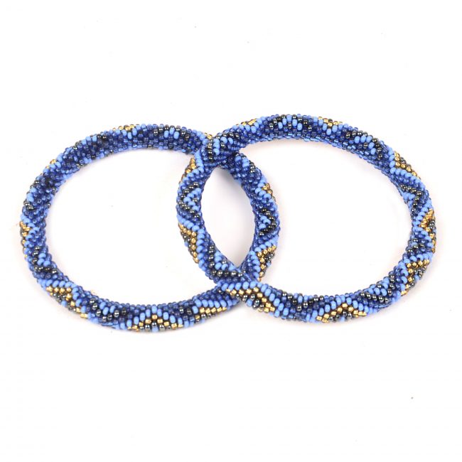 Tribes India Blue Beads Bangle