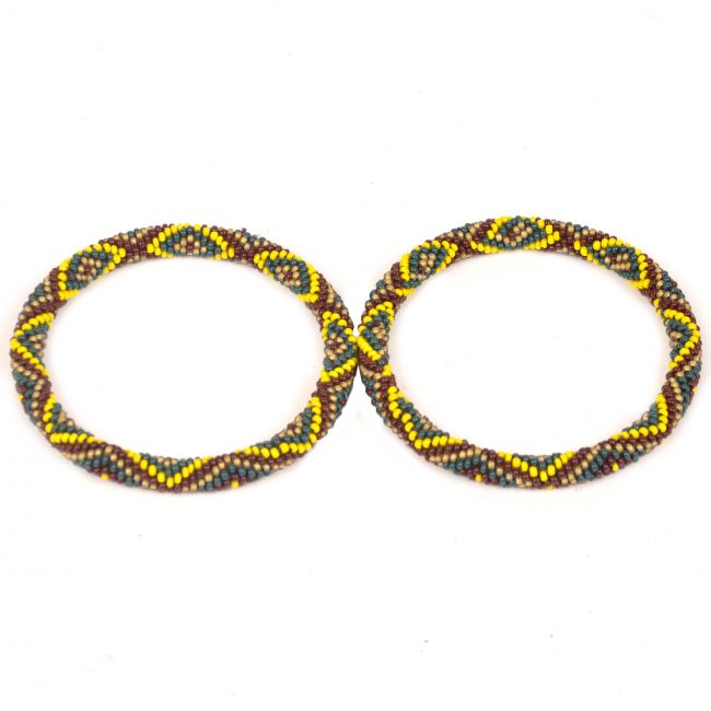 Tribes India Black & Yellow Beads Bangle