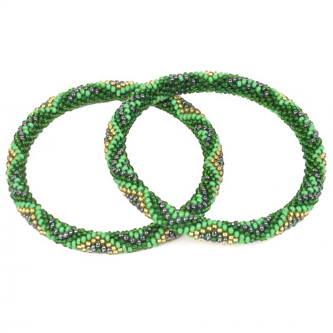 Tribes India Green Beads Bangle
