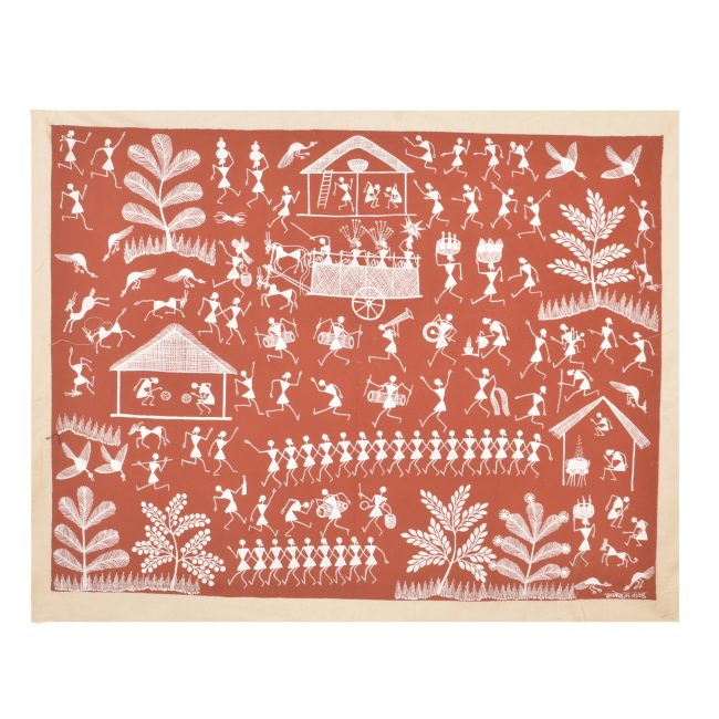 Tribes India Warli Cloth Painting