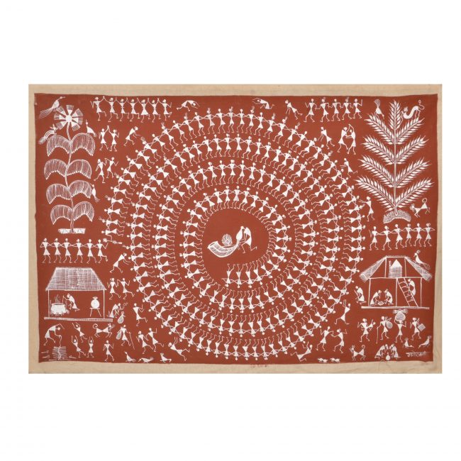 Tribes India Warli Cloth Painting