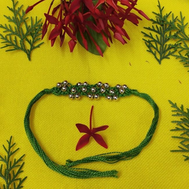 Exclusive Hand Crafted Zigzag Bead Design Rakhi Made By Tribals Of Assam