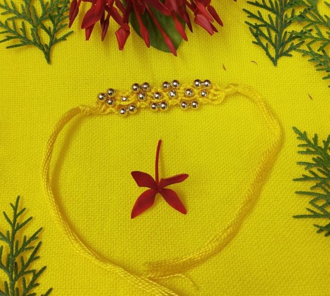 Exclusive Hand Crafted Zigzag Bead Design Rakhi Made By Tribals Of Assam